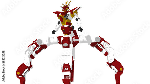 Spartan Mechanical Quadrupedal Spartan Centaur Mobile Suit Design