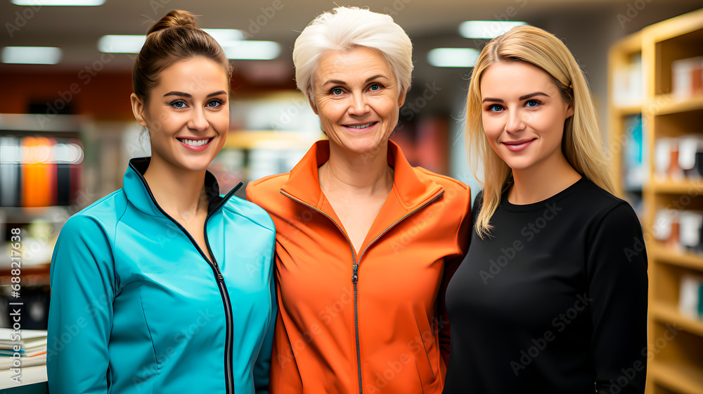 Three female athletes of different ages Three female athletes of different ages