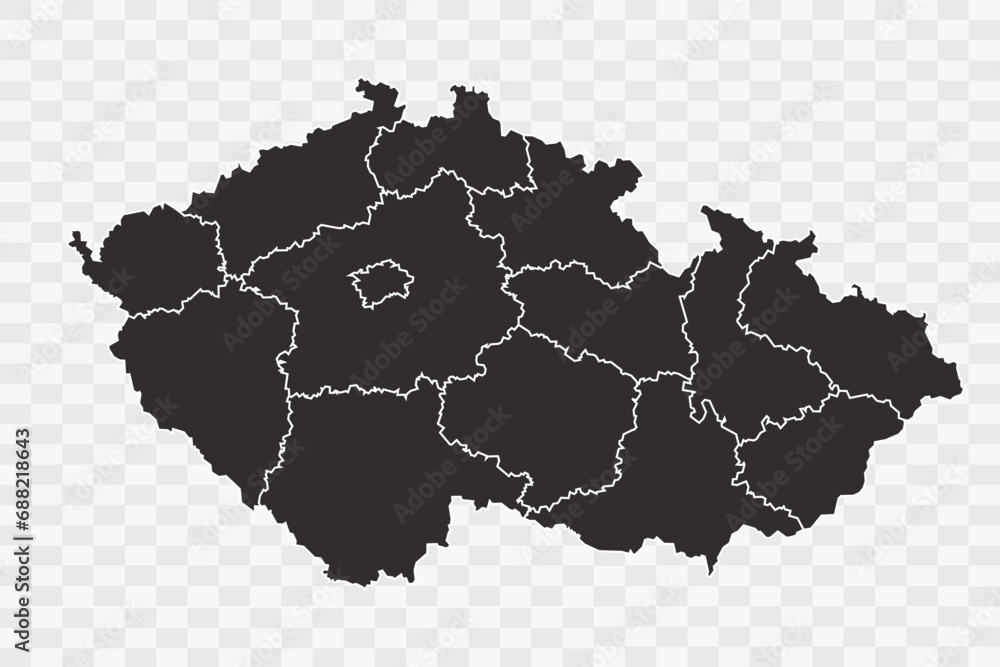 Czech Republic Map iron Color on White Background quality files Png