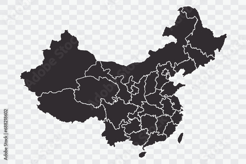 China Map iron Color on White Background quality files Png