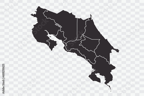 Costa Rica Map iron Color on White Background quality files Png