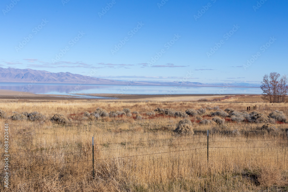Honey Lake in Nevada in winter sunny day