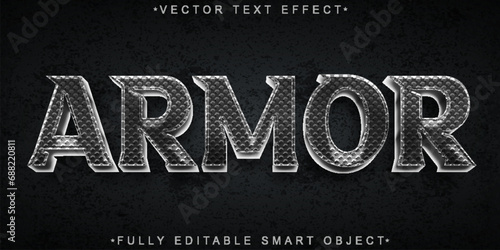 Silver Warrior Armor Vector Fully Editable Smart Object Text Effect
