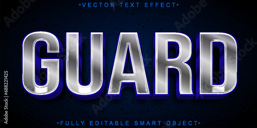 Silver Guard Vector Fully Editable Smart Object Text Effect