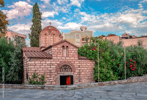 The church of Saints Asomatoi, dating from the mid-11th century in the very center of Athens, Greece. photo