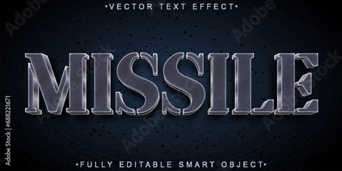 Missile Vector Fully Editable Smart Object Text Effect photo