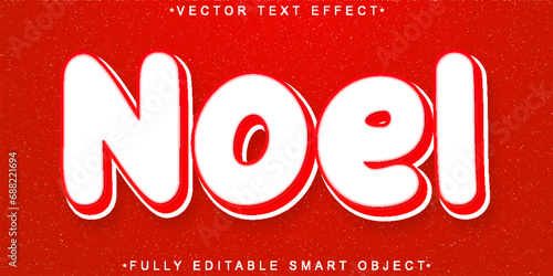 Red Christms Noel Cartoon Vector Fully Editable Smart Object Text Effect