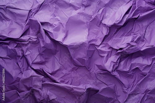 Purple crumpled paper background. Generative AI