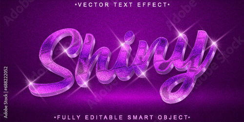 Purple Glitter Shiny Vector Fully Editable Smart Object Text Effect photo