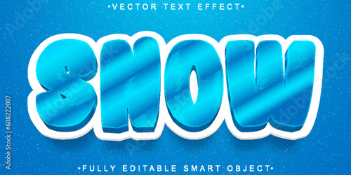 Cartoon Winter Snow Vector Fully Editable Smart Object Text Effect