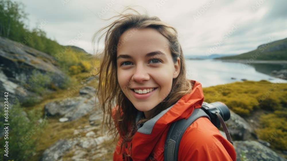 Young woman going for a nature walk