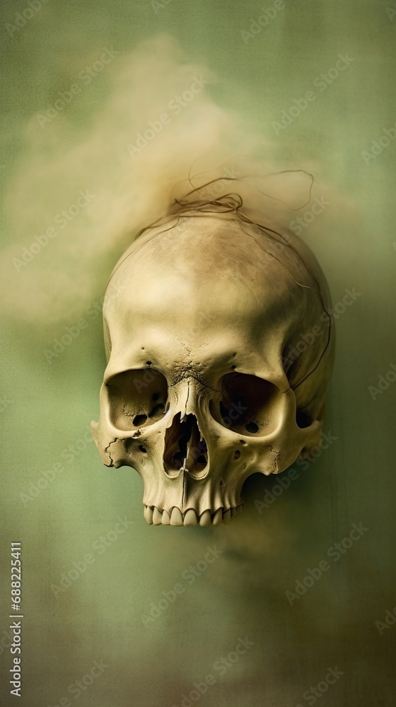 A human skull, concept of Neurology and medicine A human skull, concept of Neurology and medicine