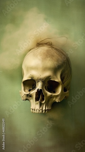 A human skull, concept of Neurology and medicine