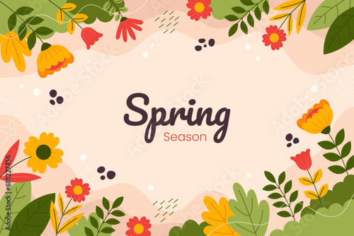 Floral Spring Season Background. Abstract Flowers Background for Wallpaper or Social Media Post Template