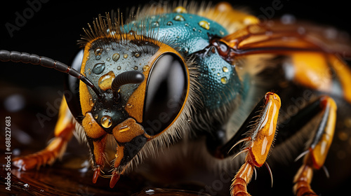 The vivid detail and texture of a bee's eye, showcase the interplay of natural lighting and color, embodying the essence of luxury photography. © Alex
