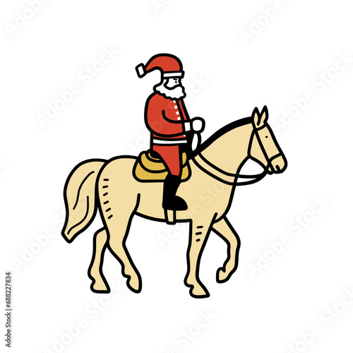Santa Cowboy - Santa Claus Riding a Horse