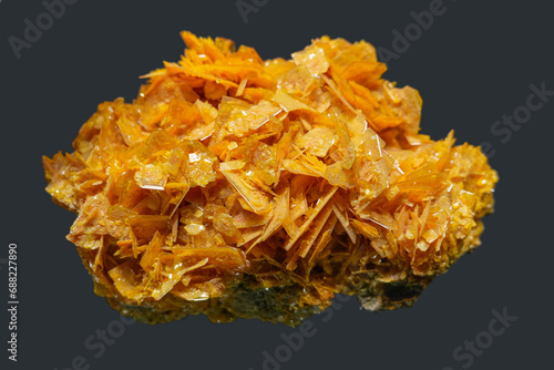 yellow wulfenite mineral rock specimen photo