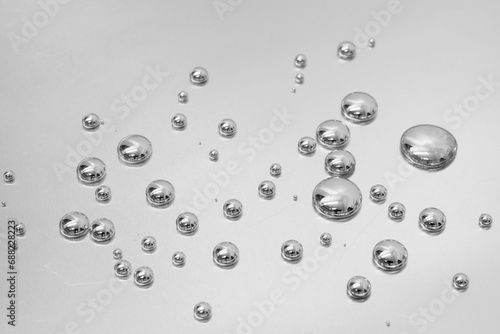 mercury toxic metal, spilled drops of mercury