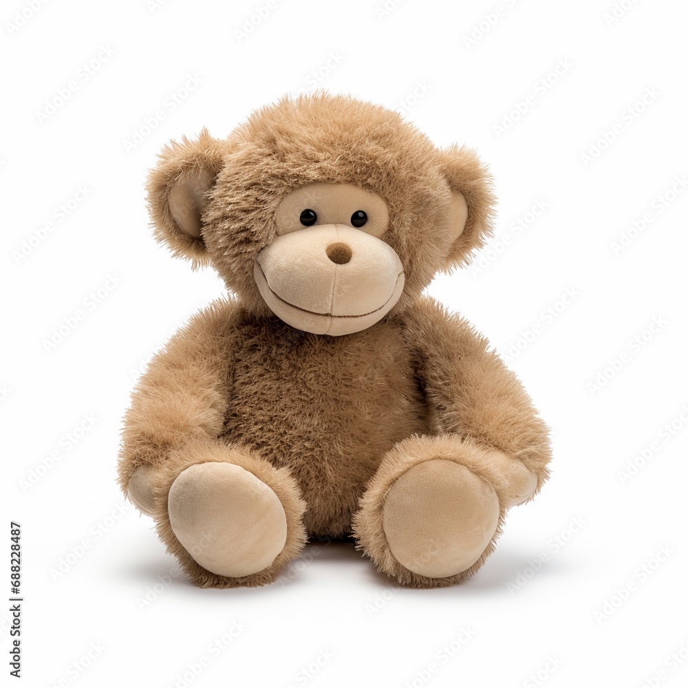 Children's Stuffed Monkey toy isolated on white background