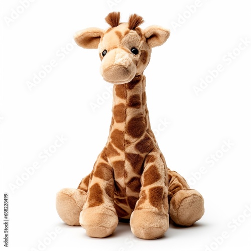 toy giraffe isolated on white background photo