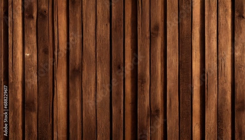 Brown wood panel repeat texture. Realistic timber dark striped wall background. Bamboo textured planks banner. Parquet board surface. Oak floor tile. Metal line shape fence