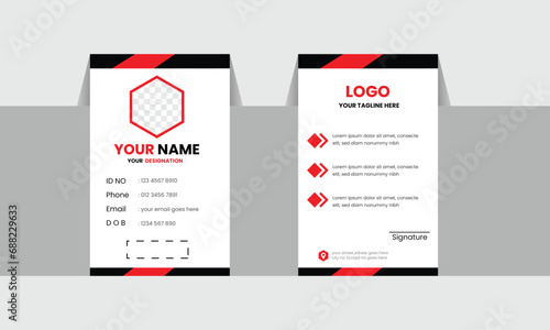 Simple vector office ID card design template Flat style illustration Vector modern Identity Card  stylish  professional id card design.