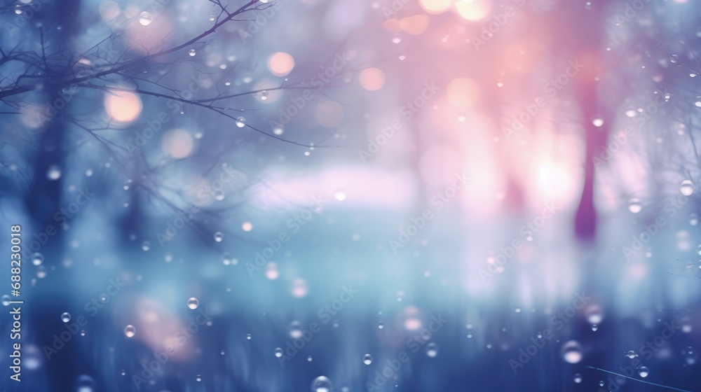 Fototapeta premium Winter nature snowfall background with copy space