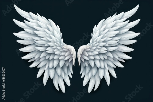 Wings of Cupid. Dark background with selective focus and copy space photo