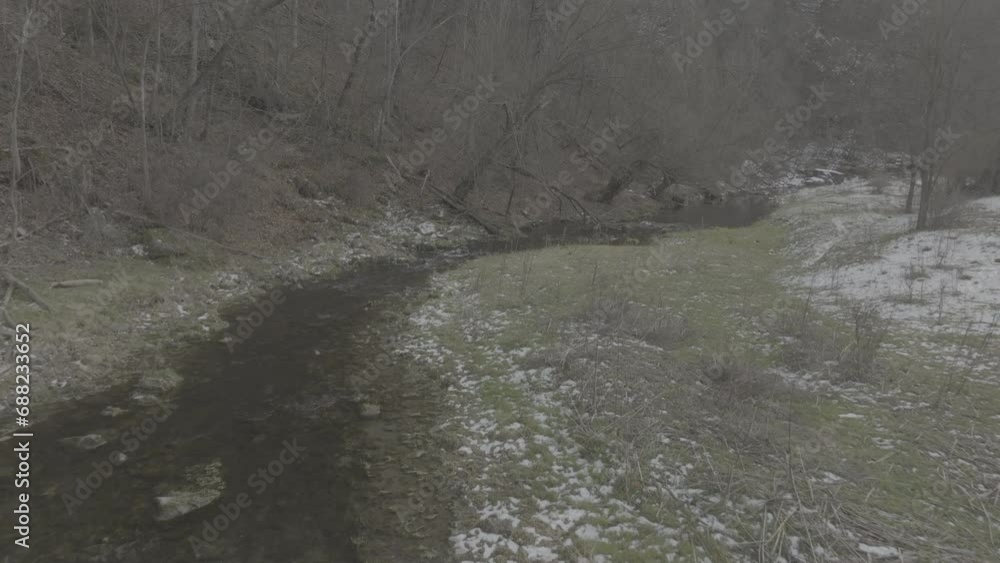 Frozen river and creek Frozen river and creek