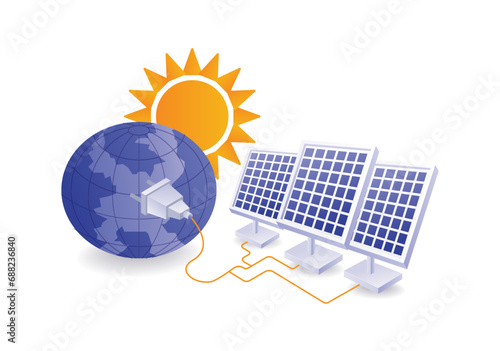 Eco green concept Solar panels energy from nature