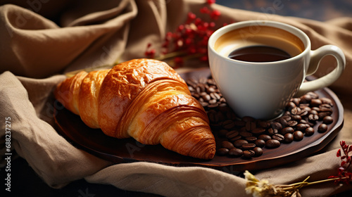 Morning coffee with croisant