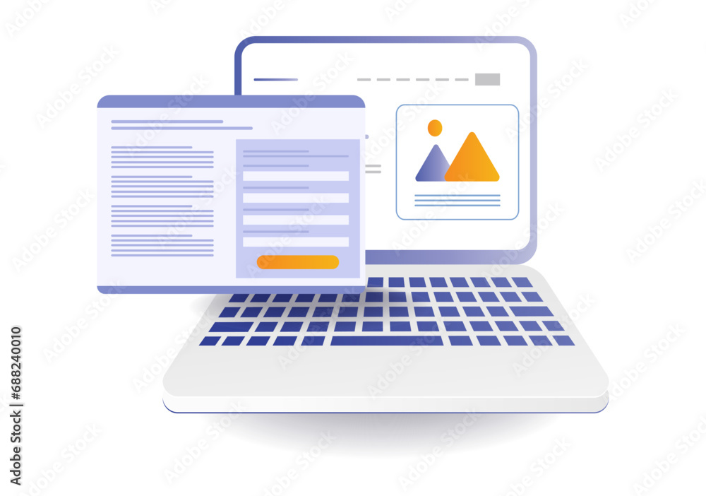 Personal web account internet web application technology illustration concept Personal web account internet web application technology illustration concept