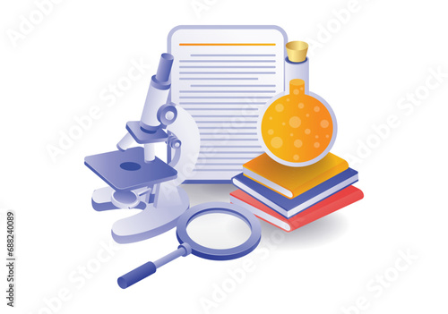 School laboratory analysis education concept illustration