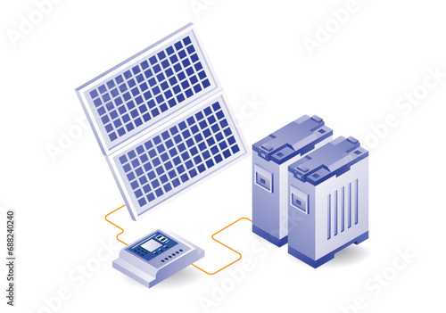 Solar panel energy network with batteries