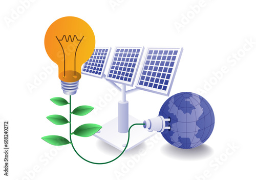 Solar panels natural energy eco green concept