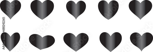 Set of hearts for valentine's day. Holiday of all lovers. flat design. Heart and love. EPS 10