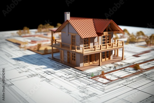 Construction industry concept Building house and project plans