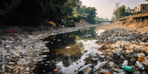 Garbage piles up in rivers, garbage carelessly thrown into nature