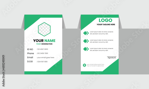 Employee ID. Simple realistic design ID Card Template | Office Id card | Employee Id card for your company Vector id card template with clasp and lanyard