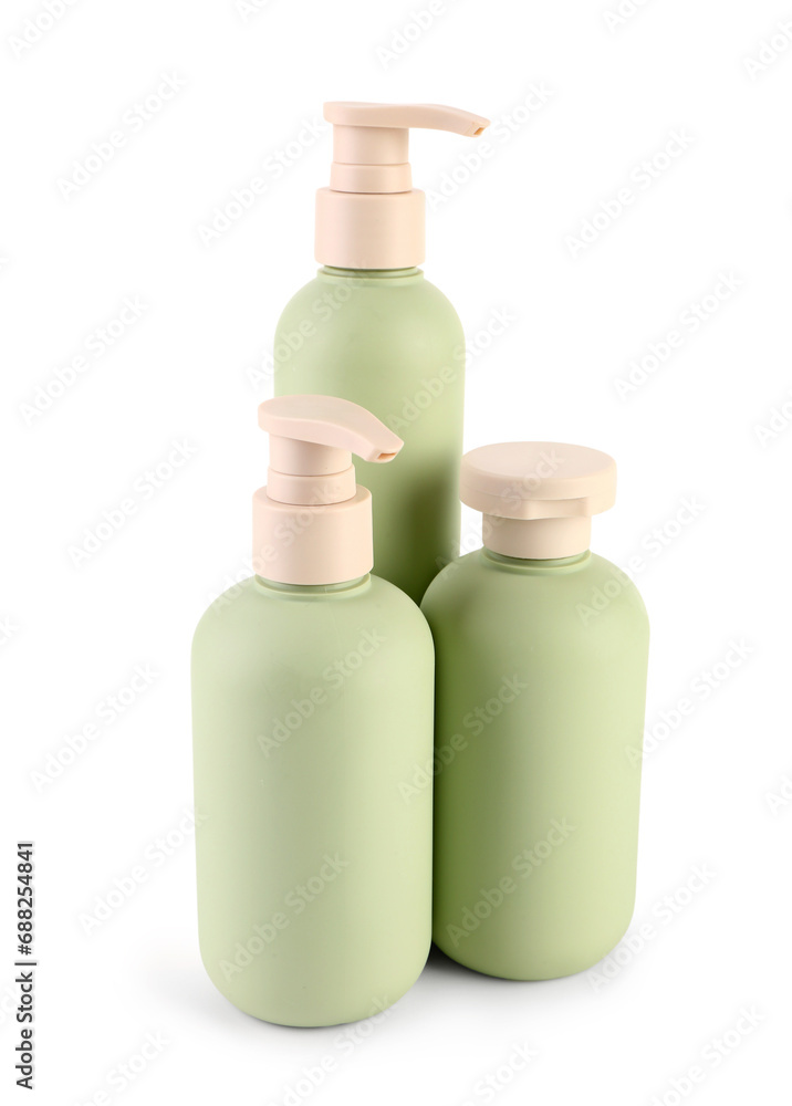 Cosmetic bottles isolated on white background Cosmetic bottles isolated on white background