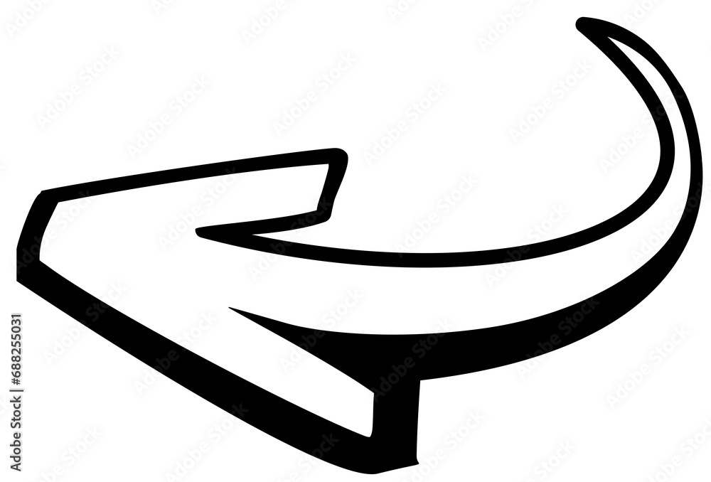 Fototapeta premium Simple cartoon arrow for business plan, presentation and education. Sign, Symbol, Hand drawn arrow collection. Element.