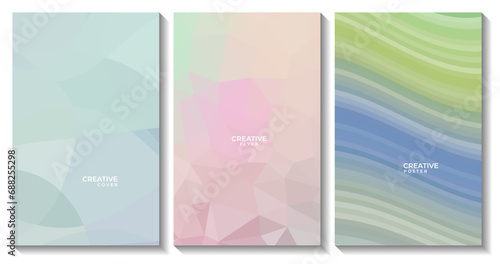 set of flyer. set of book cover. set of poster. abstract colorful creative background