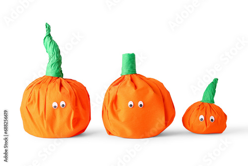 Принти на полотні Paper pumpkins for Halloween on white background