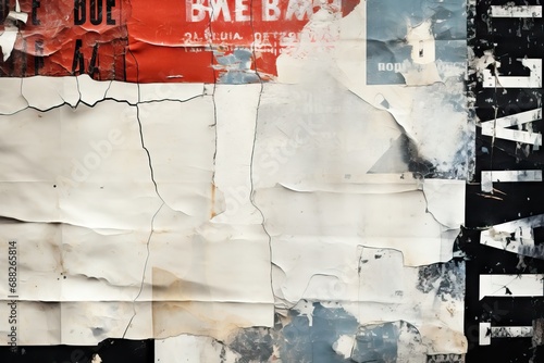 surface backdrop text space empty placards collage vintage paper crumpled creased grunge backgrounds textures posters torn ripped Old abstract aged art background billboard black blank border photo