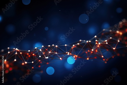 rendering 3d background gital data Big Science event business structure connection Network abstract ai blue cloud communication community computer