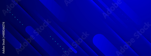 Blue vector gradient abstract banner with shapes elements