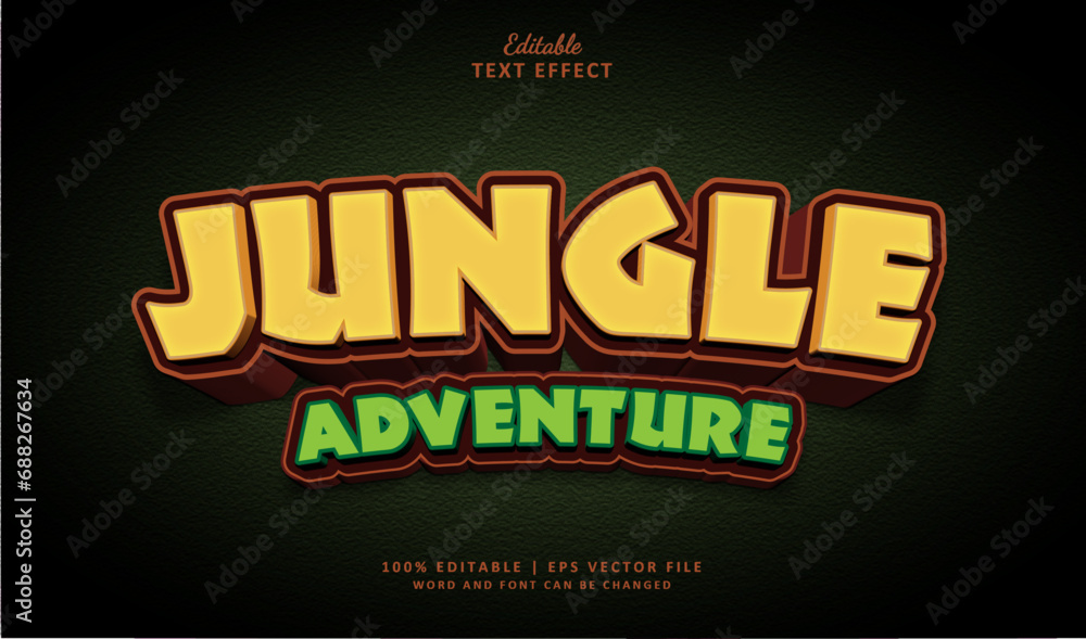 Jungle Adventure Editable Text Effect Style 3d Jungle Adventure Editable Text Effect Style 3d