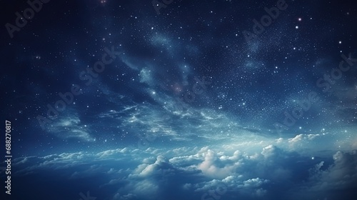 The night sky, strewn with billions of sparkling stars creating a galactic landscape © JVLMediaUHD