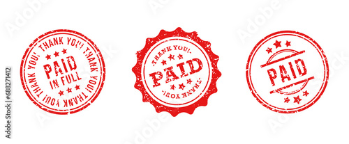 Paid stamp payment stamp in grunge for business finance and paid sign paid in full confirmed payment in vector svg  photo