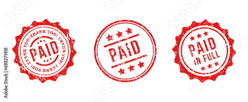 Paid stamp payment stamp in grunge for business finance and paid sign paid in full confirmed payment in vector svg  photo